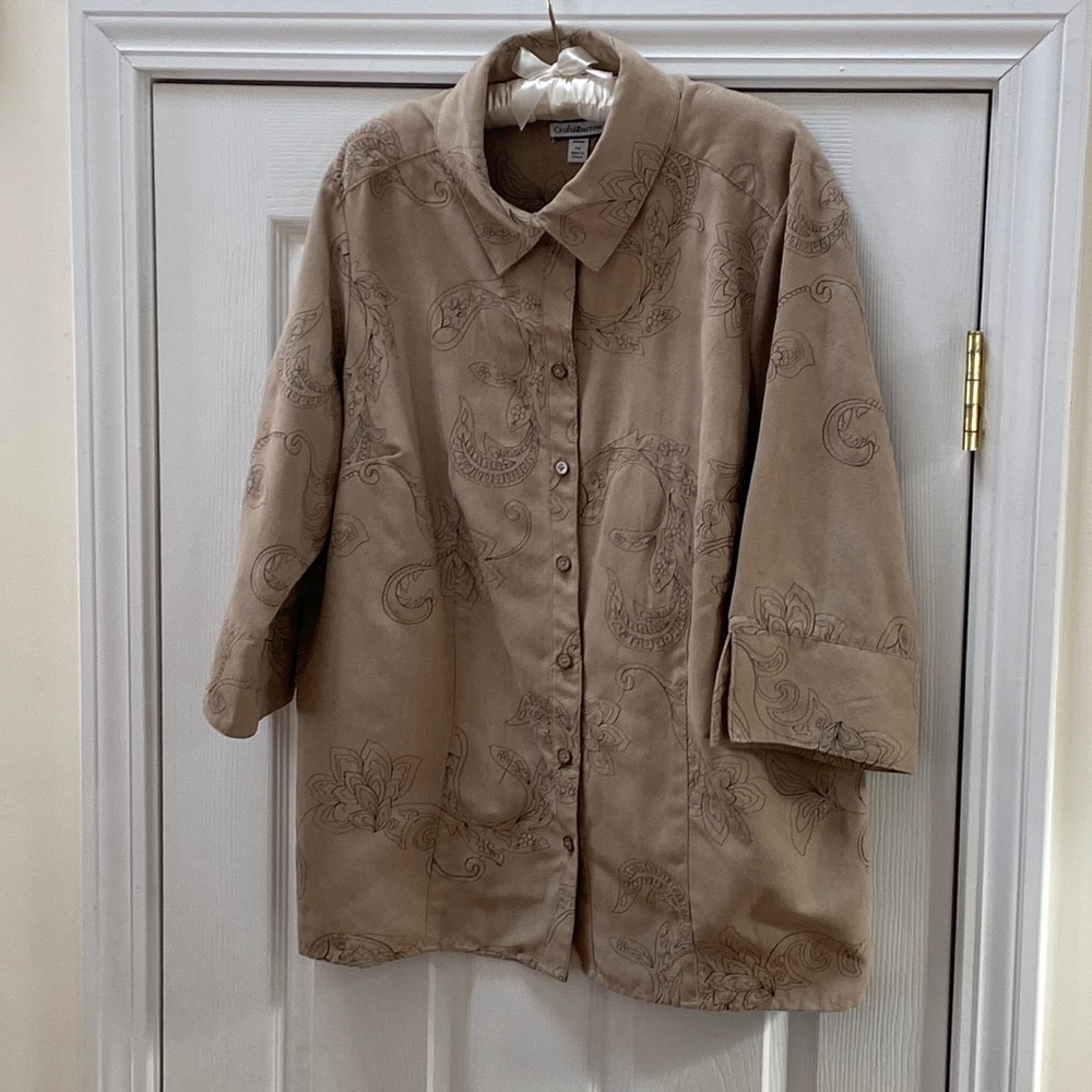 Croft & Barrow Women’s Button Down 3/4 Sleeve Shirt, Size 1X